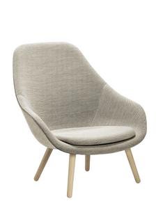 About A Lounge Chair High AAL 92 Hallingdal - warm grey|Soap treated oak|With seat cushion