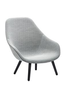 About A Lounge Chair High AAL 92 Hallingdal - light grey|Black lacquered oak|Without seat cushion