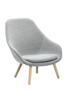 About A Lounge Chair High AAL 92 Steelcut Trio - light grey|Soap treated oak|With seat cushion