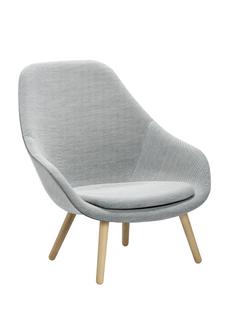 About A Lounge Chair High AAL 92 Steelcut Trio - light grey|Lacquered oak|With seat cushion
