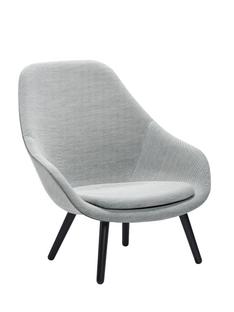 About A Lounge Chair High AAL 92 Steelcut Trio - light grey|Black lacquered oak|With seat cushion