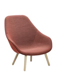 About A Lounge Chair High AAL 92 Steelcut Trio 515 - light pink|Soap treated oak|Without seat cushion