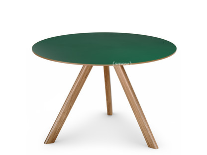 Copenhague Round Table CPH20 Ø 120 x H 74|Lacquered oak|Linoleum green