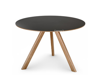 Copenhague Round Table CPH20 Ø 120 x H 74|Lacquered oak|Linoleum black