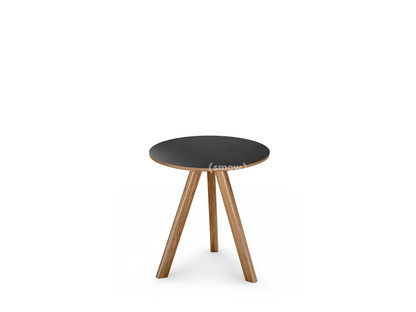 Copenhague Round Table CPH20 Ø 50 x H 49|Lacquered oak|Linoleum black