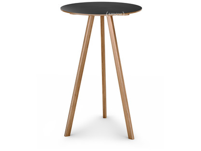 Copenhague Round Table CPH20 Ø 70 x H 105|Lacquered oak|Linoleum black