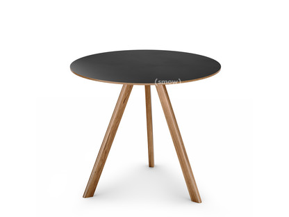 Copenhague Round Table CPH20 Ø 90 x H 74|Lacquered oak|Linoleum black