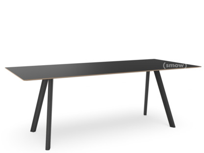 Copenhague Table CPH30 L 200 x W 90 x H 74|Black lacquered oak|Linoleum black