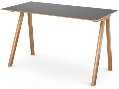 Copenhague Desk CPH90 Lacquered oak|Linoleum grey