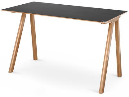 Copenhague Desk CPH90 Lacquered oak|Linoleum black