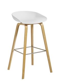 About A Stool AAS 32 Bar version: seat height 74 cm|Lacquered oak|White