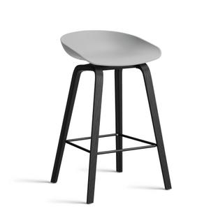 About A Stool AAS 32 Kitchen version: seat height 64 cm|Black lacquered oak|Concrete grey 2.0