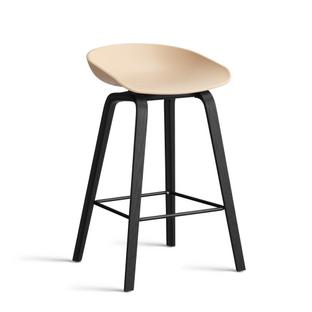 About A Stool AAS 32 Kitchen version: seat height 64 cm|Black lacquered oak|Pale peach 2.0