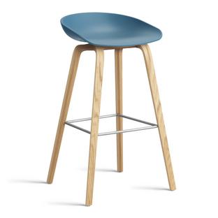 About A Stool AAS 32 Bar version: seat height 74 cm|Lacquered oak|Azure blue 2.0