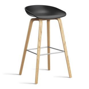 About A Stool AAS 32 Bar version: seat height 74 cm|Lacquered oak|Black 2.0