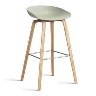 About A Stool AAS 32 Bar version: seat height 74 cm|Lacquered oak|Pastel green 2.0