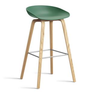 About A Stool AAS 32 Bar version: seat height 74 cm|Lacquered oak|Teal green 2.0