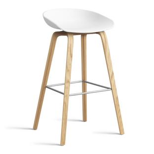 About A Stool AAS 32 Bar version: seat height 74 cm|Lacquered oak|White 2.0