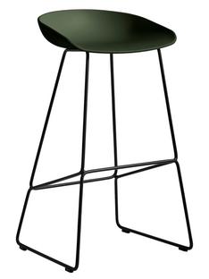 About A Stool AAS 38 Bar version: seat height 74 cm|Steel black powder-coated|Green
