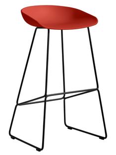 About A Stool AAS 38 Bar version: seat height 74 cm|Steel black powder-coated|Warm red