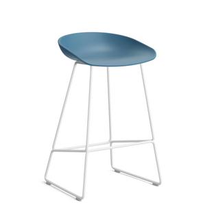 About A Stool AAS 38 Kitchen version: seat height 64 cm|Steel white powder-coated|Azure blue 2.0