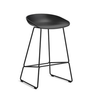 About A Stool AAS 38 Kitchen version: seat height 64 cm|Steel black powder-coated|Black 2.0