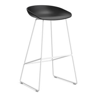 About A Stool AAS 38 Bar version: seat height 74 cm|Steel white powder-coated|Black 2.0