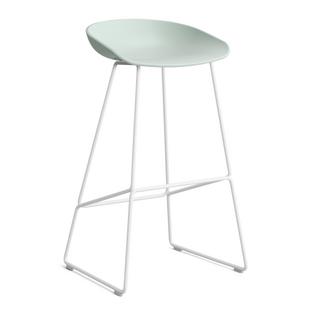 About A Stool AAS 38 Bar version: seat height 74 cm|Steel white powder-coated|Dusty mint 2.0