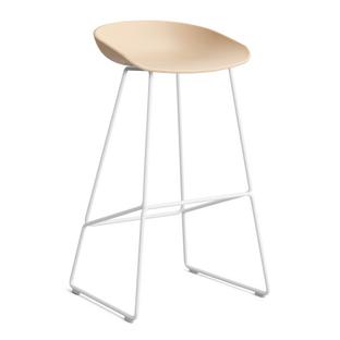 About A Stool AAS 38 Bar version: seat height 74 cm|Steel white powder-coated|Pale peach 2.0