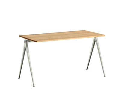 Pyramid Table 01 L 140 x W 65 x H 74 cm|Clear lacquered oak|Steel beige powder-coated 