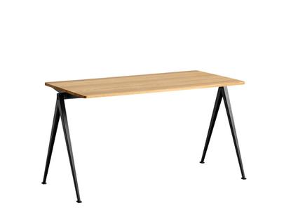 Pyramid Table 01 L 140 x W 65 x H 74 cm|Clear lacquered oak|Steel black powder-coated