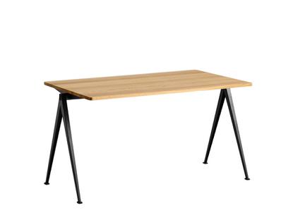 Pyramid Table 01 L 140 x W 75 x H 74 cm|Clear lacquered oak|Steel black powder-coated