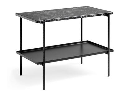 Rebar Table H 55 x W 75 x D 44 cm|Table top marble / Tray black powder coated