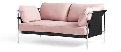 Can Sofa 2.0 Two-seater|Fabric Linara 415 - Pink|Chrome