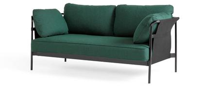 Can Sofa 2.0 Two-seater|Fabric Olavi by HAY 16 - Blue-green|Black