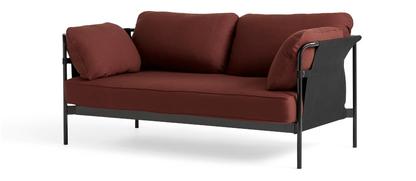 Can Sofa 2.0 Two-seater|Fabric Steelcut 655 - Dark red|Black