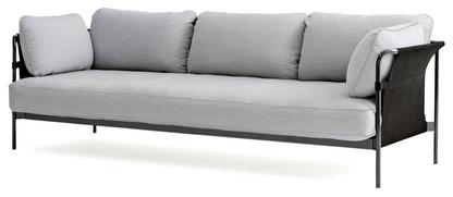 Can Sofa 2.0 Three-seater|Fabric Surface by HAY 120 - Light grey|Black