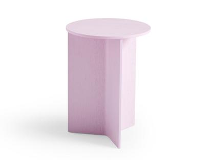 Slit Table Wood|H 47 x Ø 35 cm|Pink lacquered 