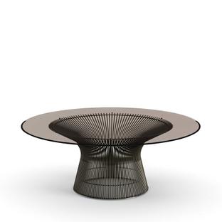Platner Sofa Table Large (diameter 107 cm)|Bronze, metallic|Bronzed glass