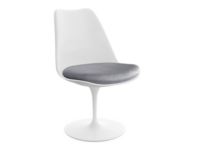 Saarinen Tulip Chair Swivel|Seat cushion|White|Silver (Eva 139)