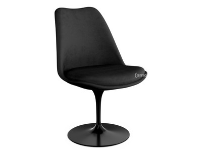 Saarinen Tulip Chair Static|Upholstered inner shell and seat cushion|Black|Black (Eva 138)