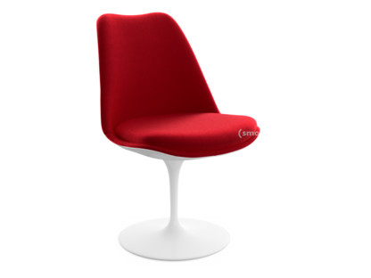 Saarinen Tulip Chair Swivel|Upholstered inner shell and seat cushion|White|Bright Red (Tonus 130)