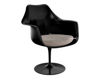 Saarinen Tulip Armchair Swivel|Seat cushion|Black|Beige (Eva 177)