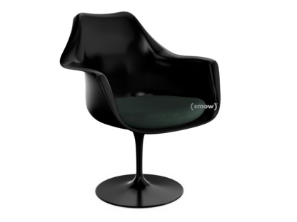 Saarinen Tulip Armchair Swivel|Seat cushion|Black|Cactus (Eva 169)