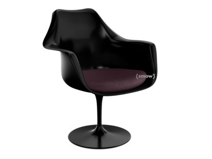 Saarinen Tulip Armchair Static|Seat cushion|Black|Plum (Eva 119)