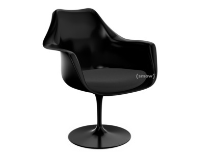 Saarinen Tulip Armchair Swivel|Seat cushion|Black|Black (Tonus 128)