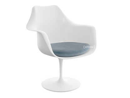 Saarinen Tulip Armchair Static|Seat cushion|White|Steel (Eva 172)