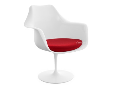 Saarinen Tulip Armchair Swivel|Seat cushion|White|Bright Red (Tonus 130)