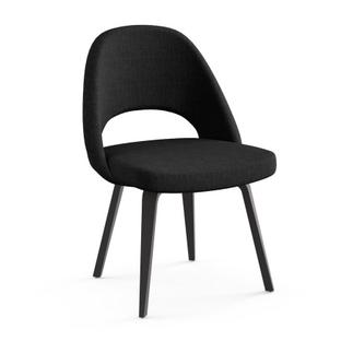 Saarinen executive conference chair Without armrests|Ebony stained oak|Black