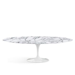 Saarinen Oval Dining Table L 244 cm x W 137 cm|White|Arabescato marble (white with grey tones)